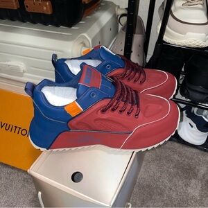Men's Blue and Red Sneakers